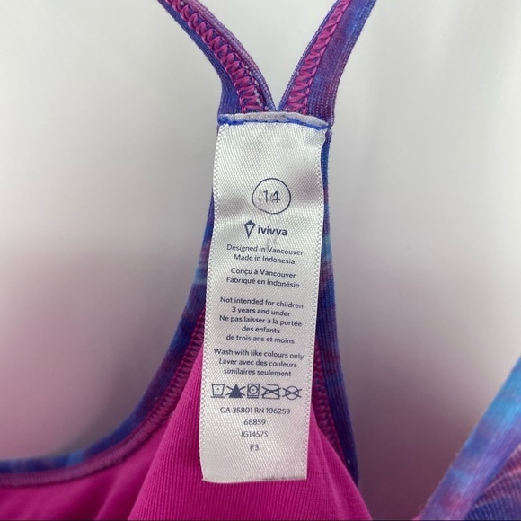 Lululemon Sz 14 Blue Pink T back tank - Picture 4 of 6